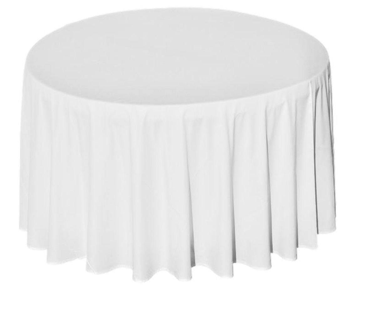 Nappe ronde polyester blanche