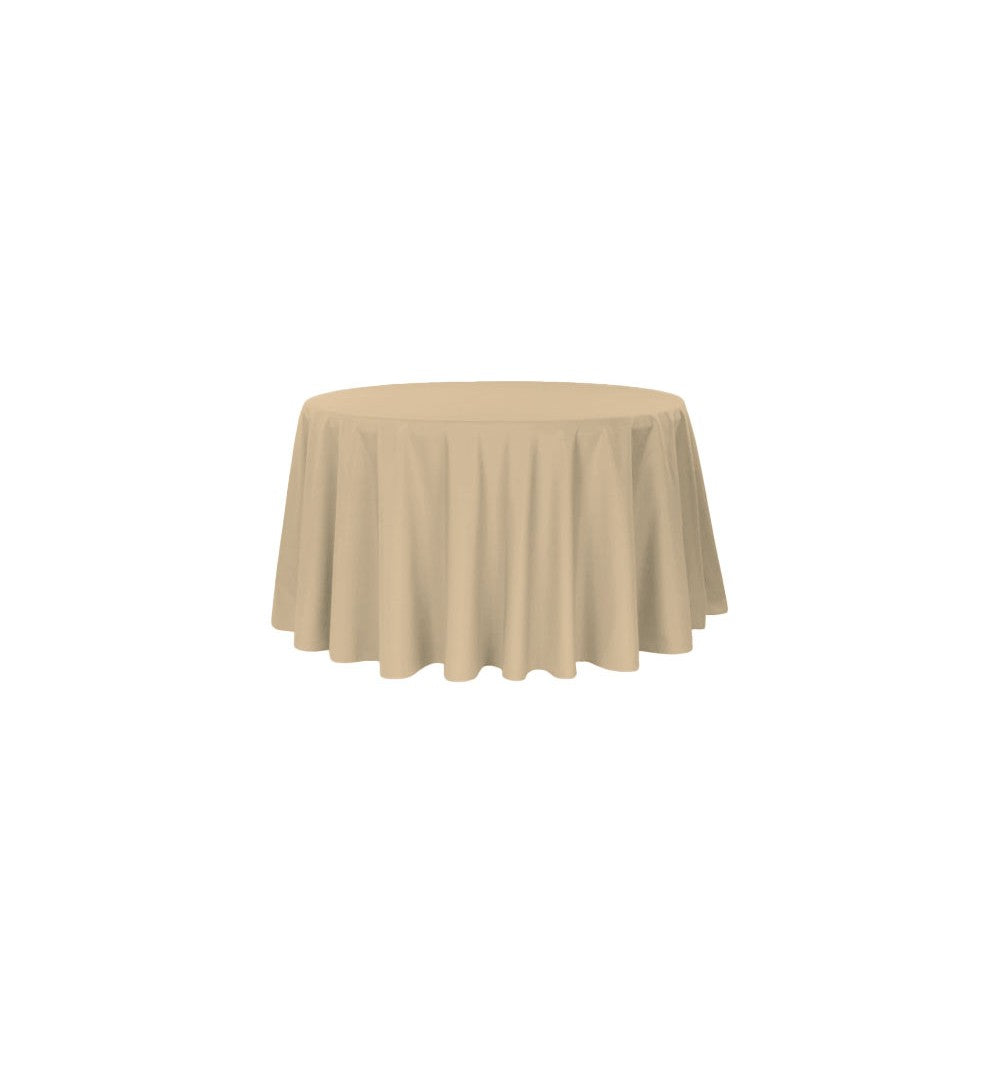 Nappe ronde polyester beige
